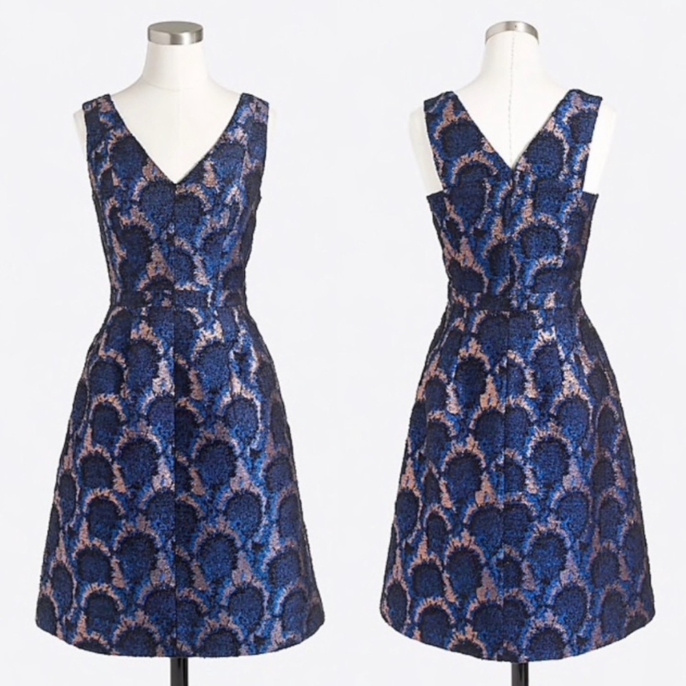 J Crew Peacock Jacquard Dress - Size 00